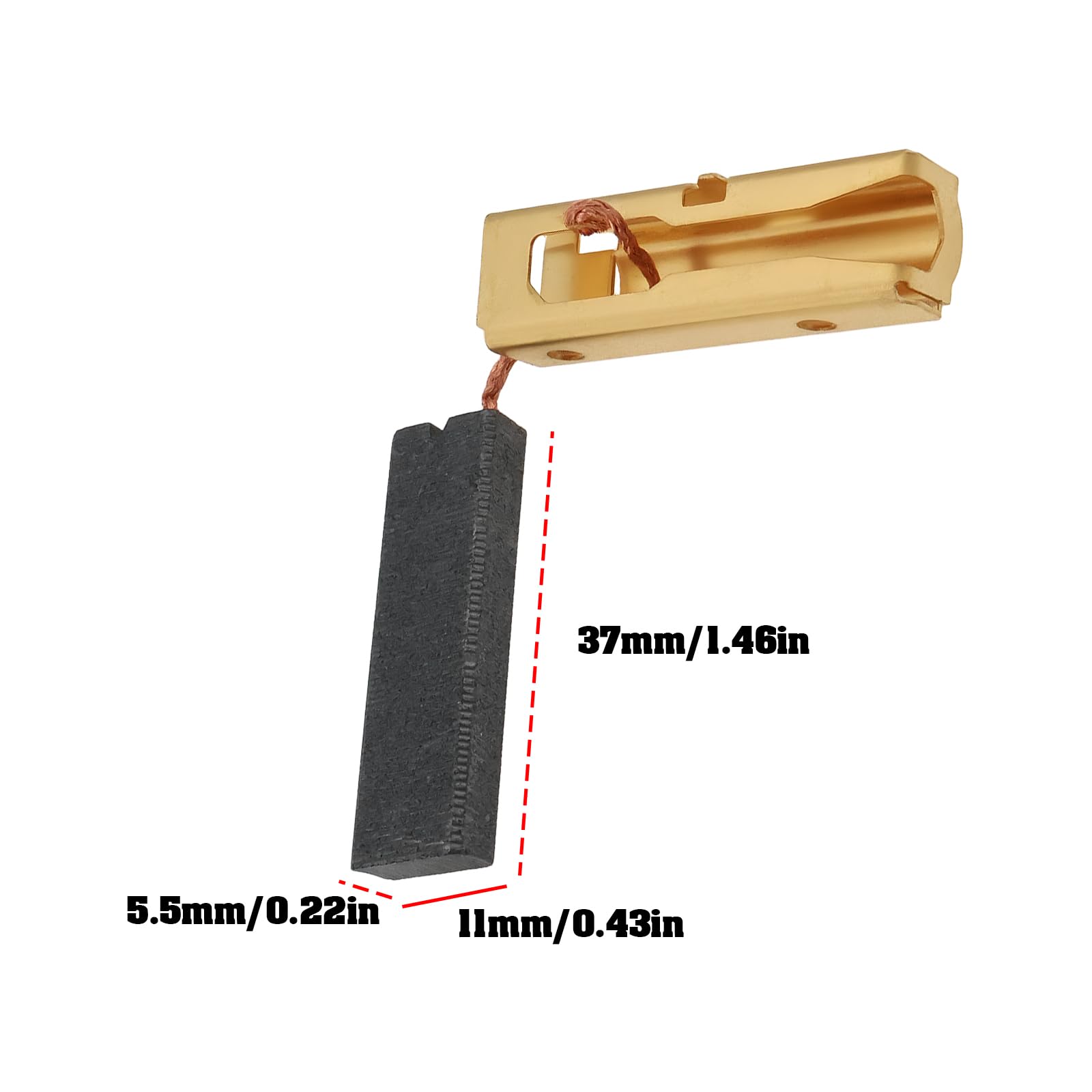 2 szt. Elektronarzędzia Szczotki węglowe do silnika, 5,5 x 11 × 37 mm, kompatybilne z Festool 496268