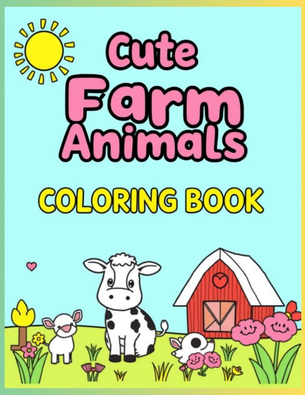 Cute Farm Animals and Friends Coloring Book: Adorable Barnyard Coloring Pages with Cows, Pigs, Chickens, and Farm Fun for Toddlers and Preschoolers