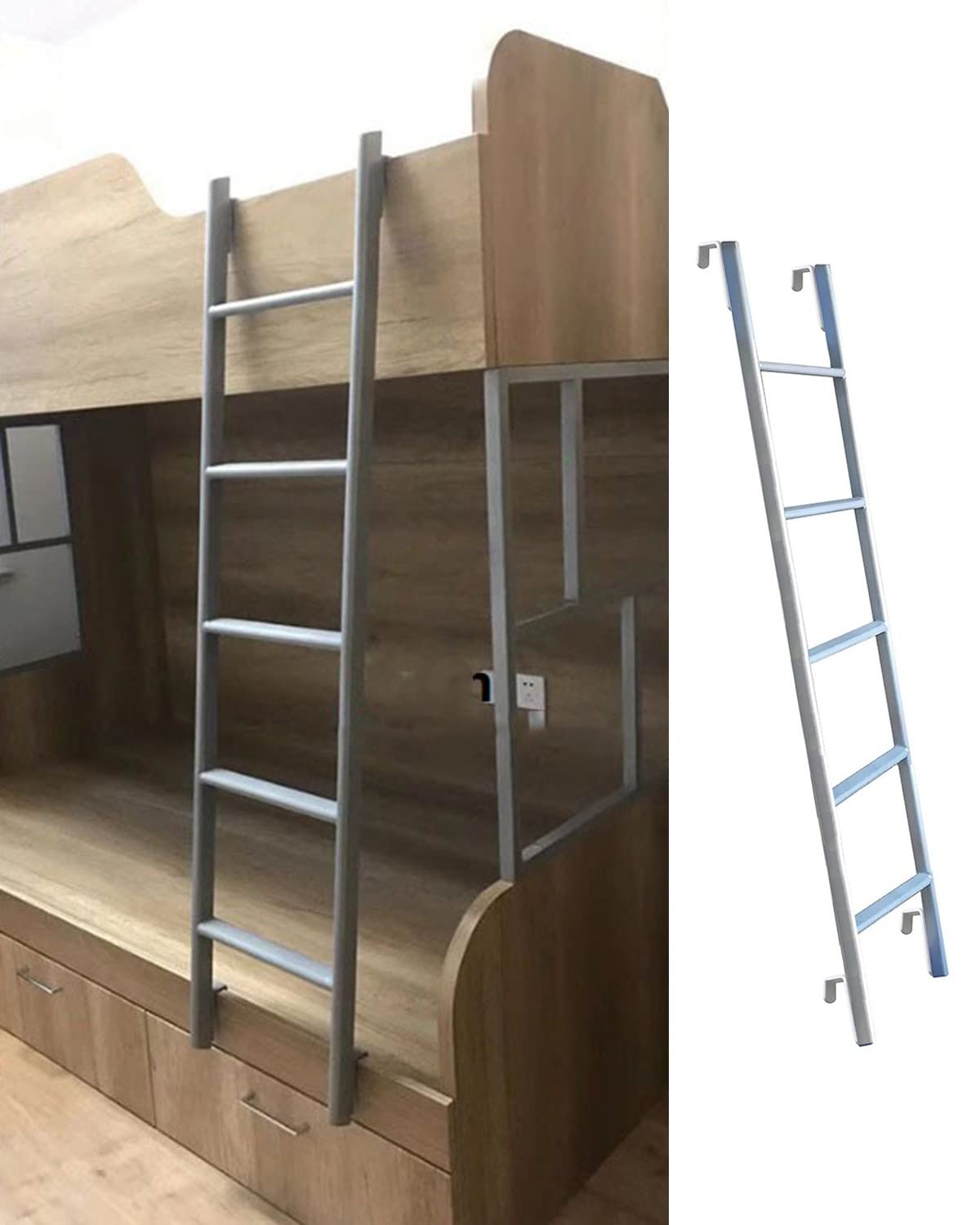 Échelle de lit superposé en aluminium robuste à crochets universels 150kg