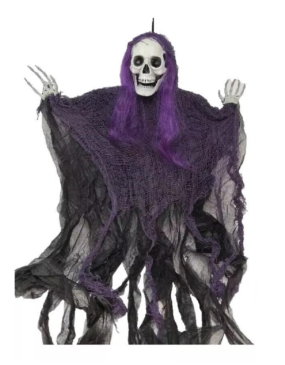 3ft Hanging Skeleton Halloween Skull Decoration Prop Horror Haunted Black Dead Wall/Window/Tree/Door