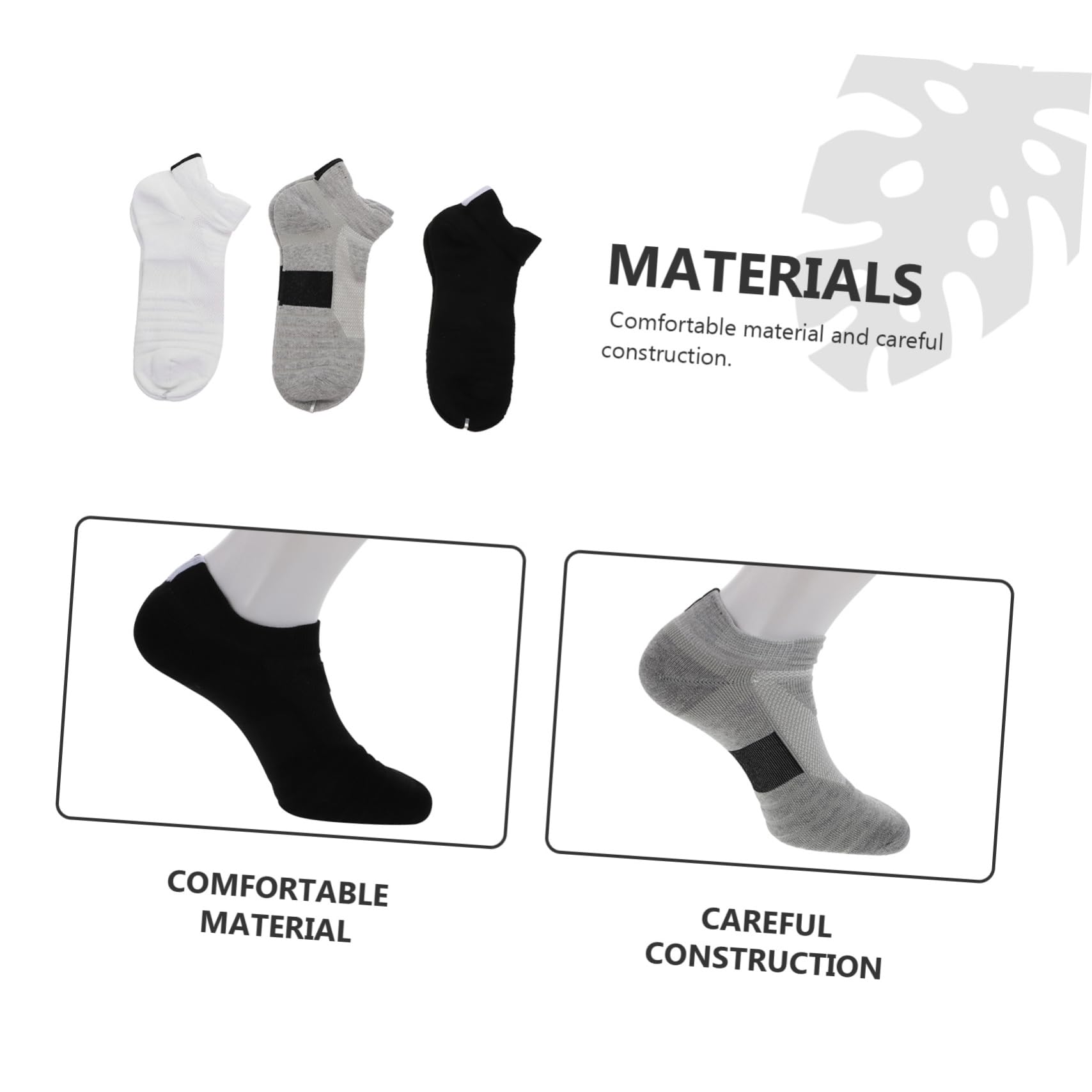 Calze Sportive Uomo Poliestere 6 Paia Corte Traspiranti | Ammortizzazione e Prevenzione delle Vesciche, per Attività Quotidiane e Casual Wear, Atmosfera Estiva