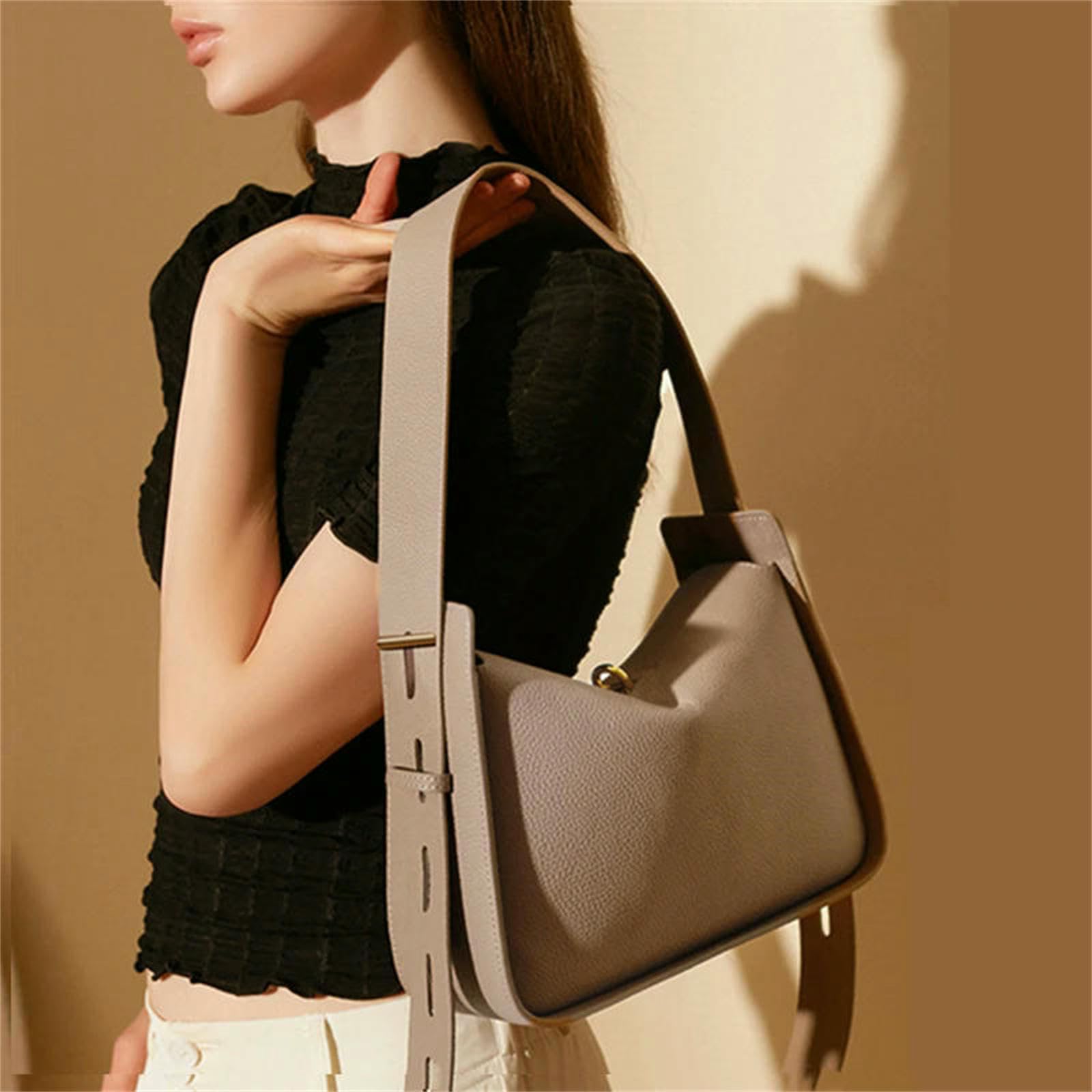 Torba hobo ze skóry PU damska torebka damska na co dzień torba na ramię moda retro torba na ramię