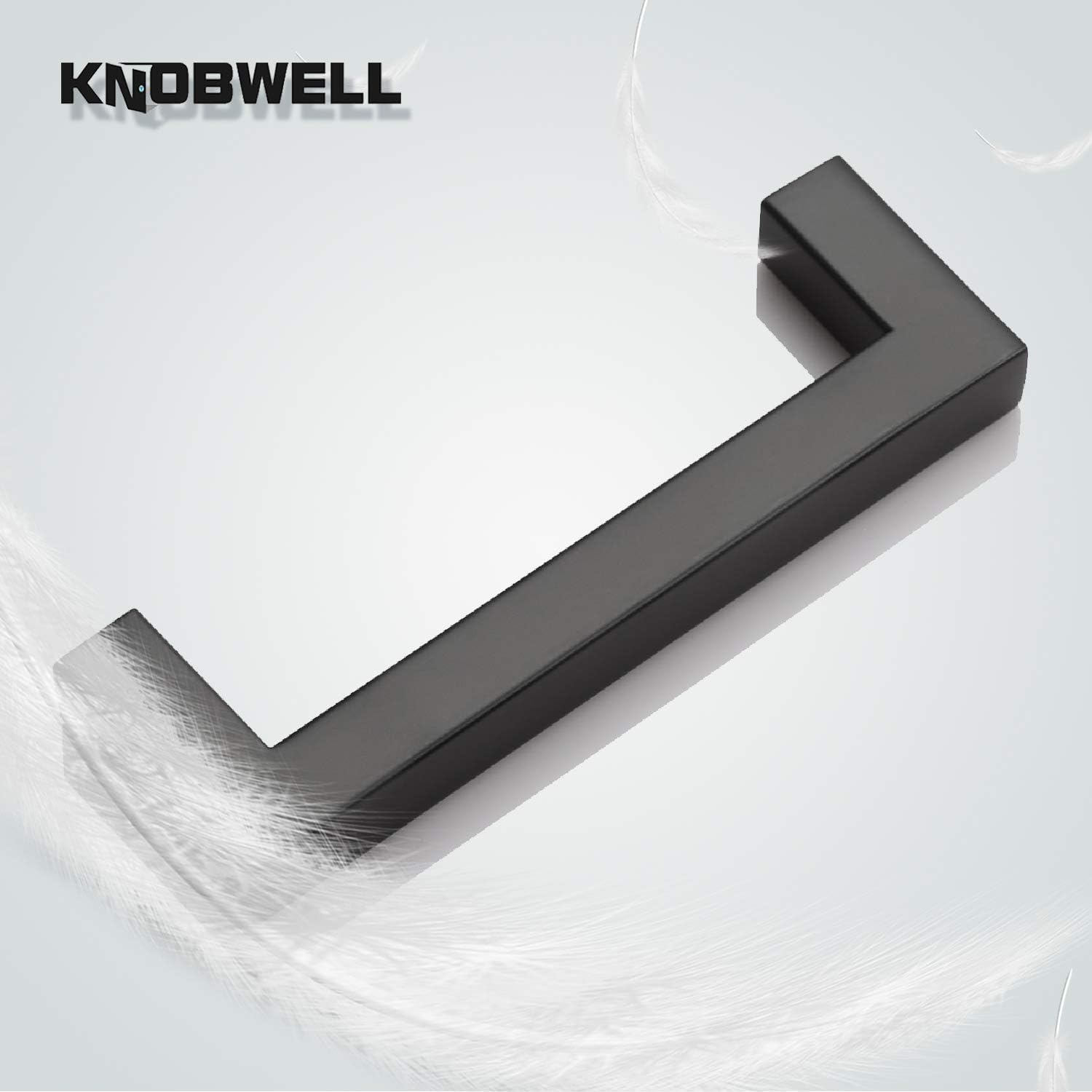 KNOBWELL 10 Pack 102 mm Cabinet Pulls Kitchen Cabinet Handle, Stainless Steel Matte Black Cupboard Handles for Wardrobe Furniture Dresser Drawer Hole Distance 102 mm, Overall Length 114 mm