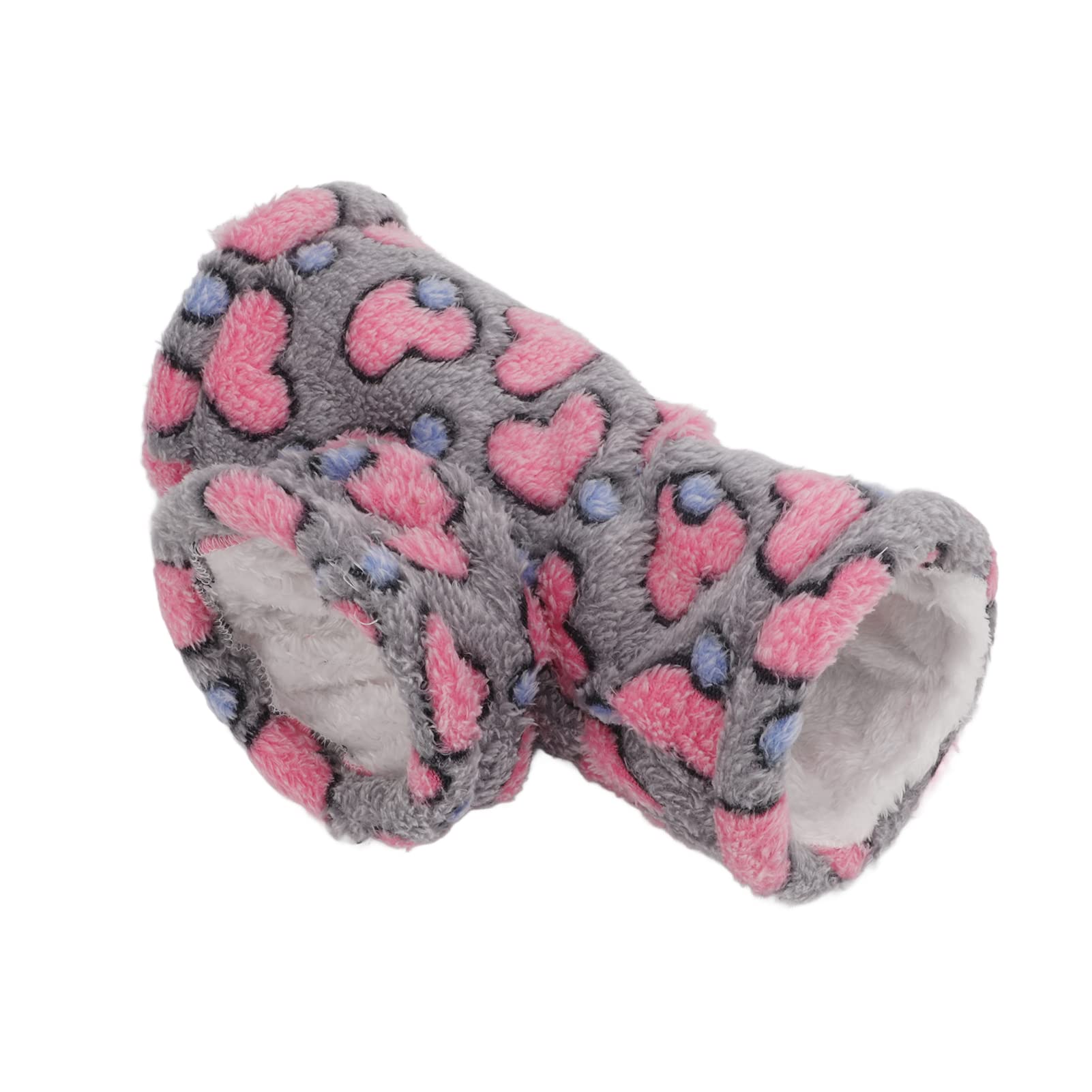 Ketsicart Hamster Hideout Cave Tube, Cage Hamster Tunnel Tube 3 Way Winter Warm Soft Grey for Sugar Glider(Love is Ashamed, Tee Large)