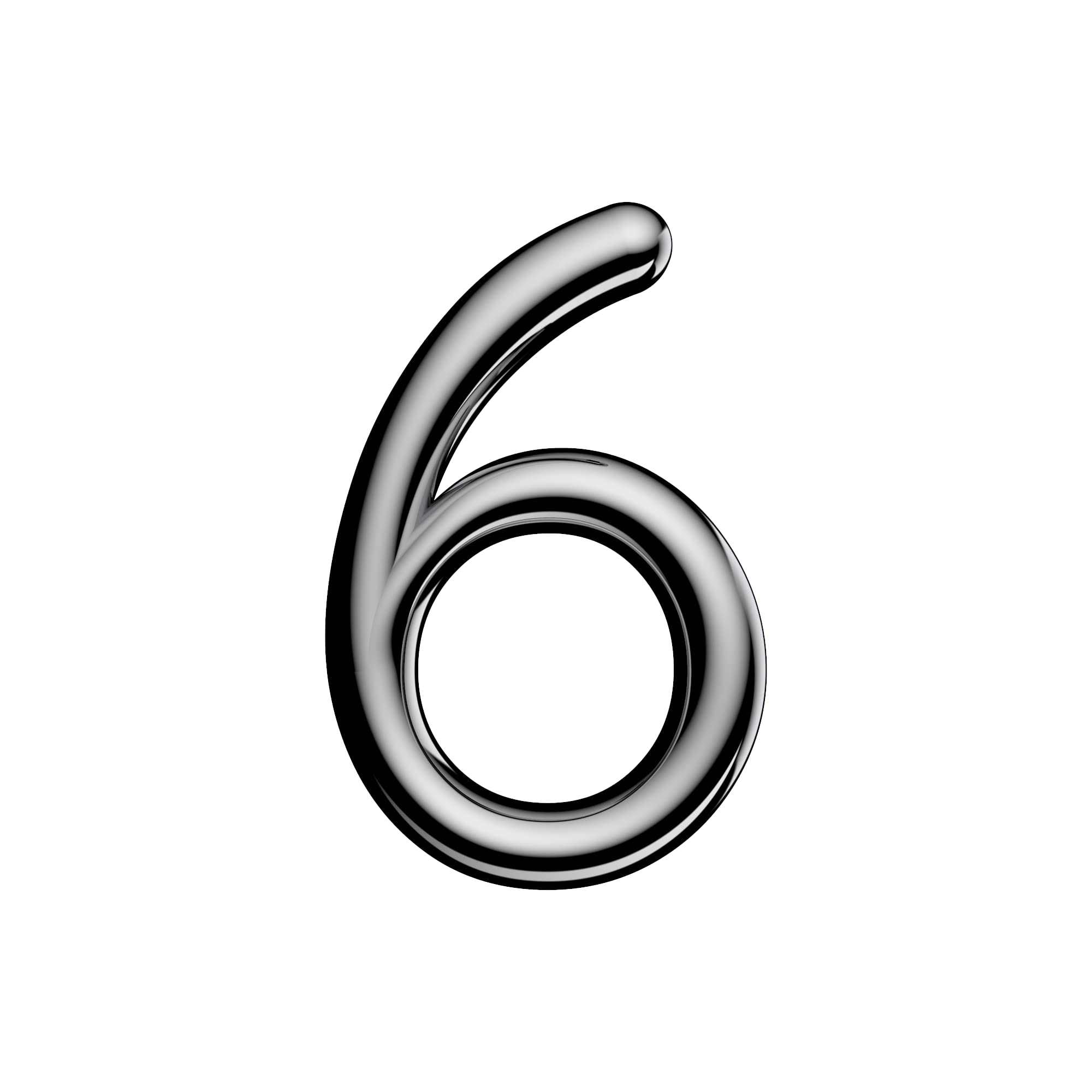 Ultion Sweet Chrome Door Numbers '6' - 3inch height - Self Adhering, No Drilling or Screwing Required …