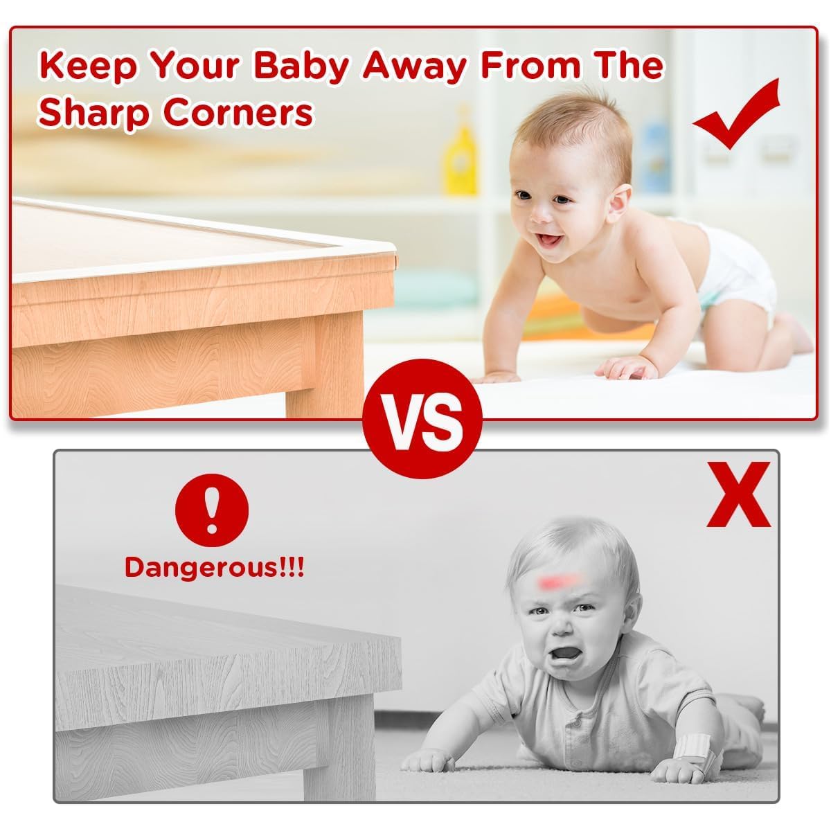 DEARLUREN Clear Baby Edge Protector Strip 3M with 4 Corner Guards, Soft Silicone Furniture Safety Bumper, Invisible Table Corner Protector for Sharp Edges, Child Proofing for Kitchen Bedroom Nursery - 2
