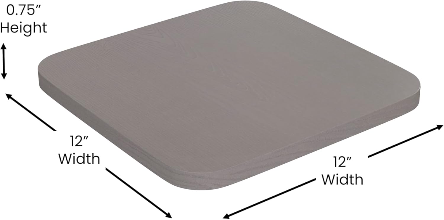 Flash Furniture Kai Commercial 30" High Indoor-Outdoor Bar Height Stool - White Galvanized Steel Frame - Gray Square All-Weather Poly Resin Seat - Removable Back