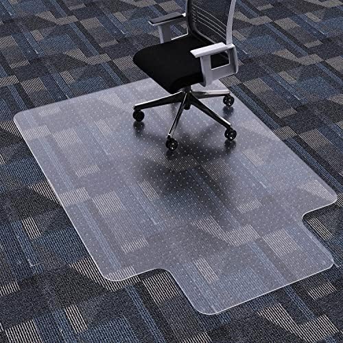FuturHydro Desk Chair Mat for Flat to Low Pile Carpets, 45" x 53" Clear Office Home Floor Protector Mat, Transparent Mats for Office, Home and Gaming Floors (with Lip)