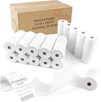 Vista 21 de (50 rollos) Papel térmico de 2 1/4 pulgadas x 230 pies, papel de recibo POS para caja registradora de negocios minoristas, se adapta a la mayoría