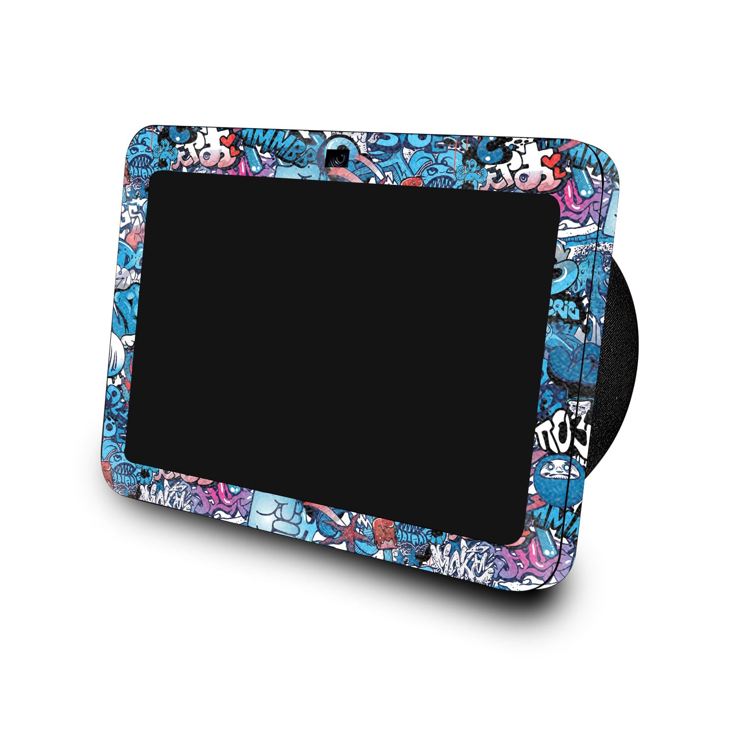 Glossy Glitter Skin Compatible with Amazon Echo Show 8 (3rd Gen, 2023) - Blue Meanies - Premium 3M Vinyl Protective Wrap Decal Cover - Easy to Apply | Crafted in The USA by MightySkins