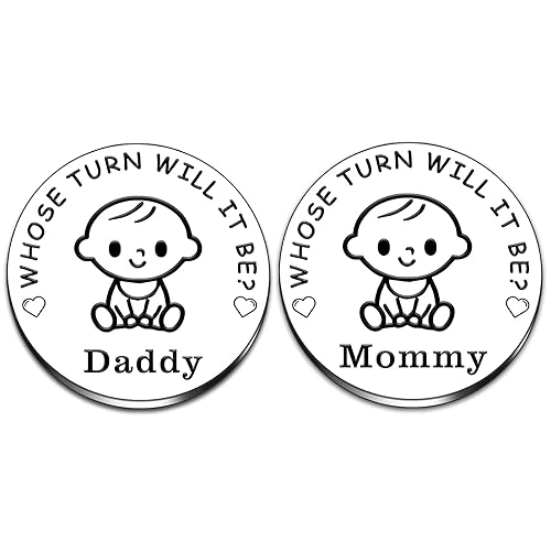 Regalos de doble cara para bebé, para padres, mamá, papá, moneda de decisión para mujeres y hombres, embarazo, para mamá por primera vez, papá para