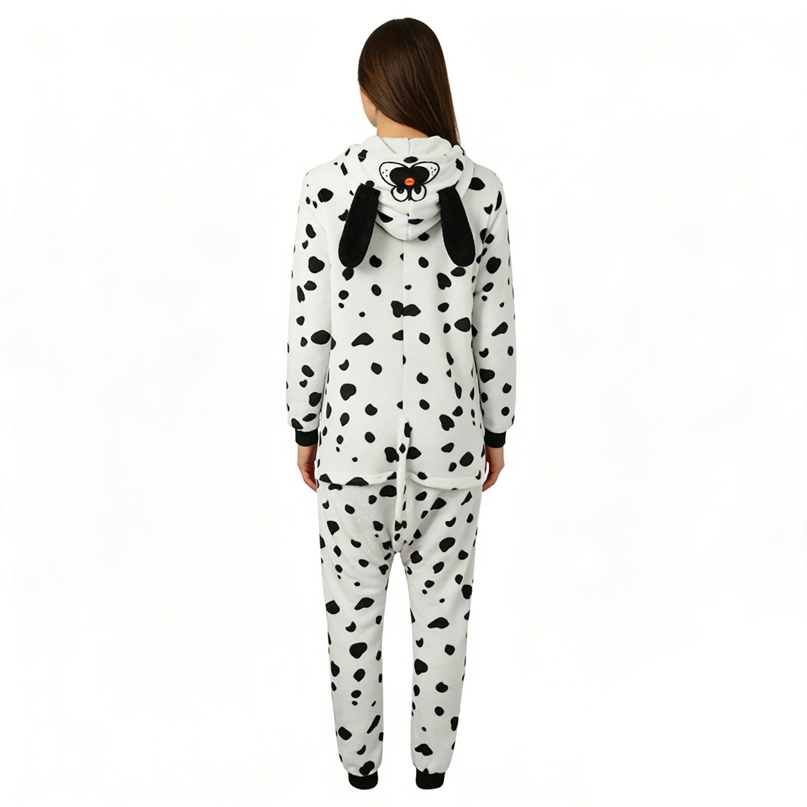 Combinaison Adulte à Imprimé Dalmatien Unisexe Animal Une Pièce Pyjama Costume de Carnaval Cosplay Vêtements de Maison pour Décontracté Confortable Chaud