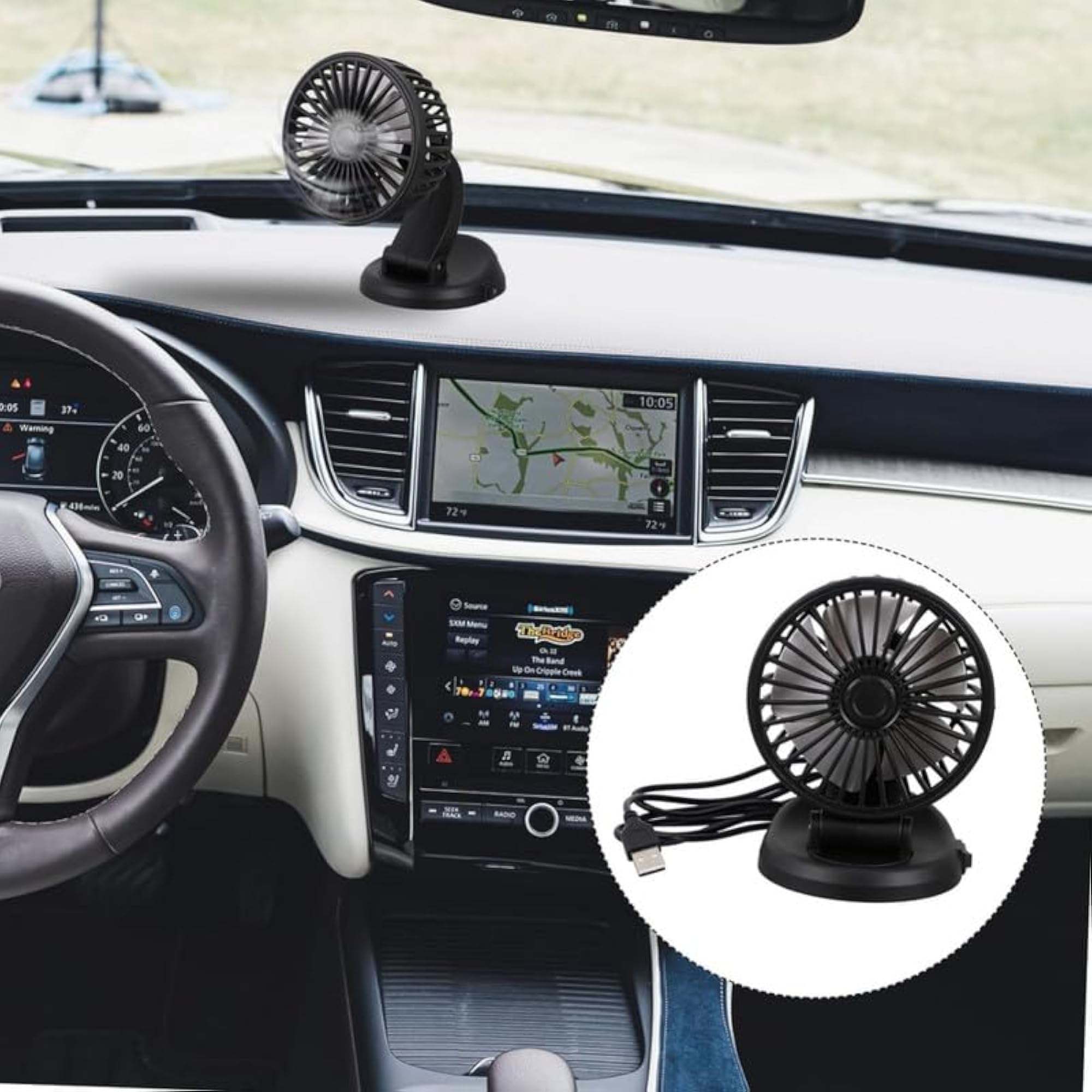 12V USB-powered Mini Car Air Cooling Cooler Head Fan