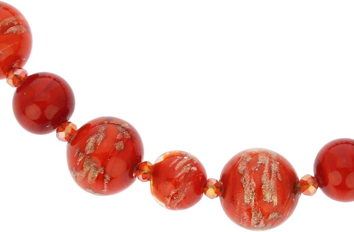 Glass Of Venice Murano Glass Starlight Necklace - Fire Red