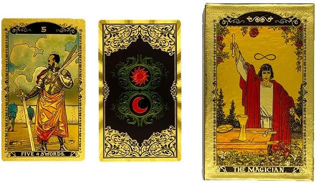Gold Foil, Color Printed, PVC Waterproof Tarot Cards (Gold)