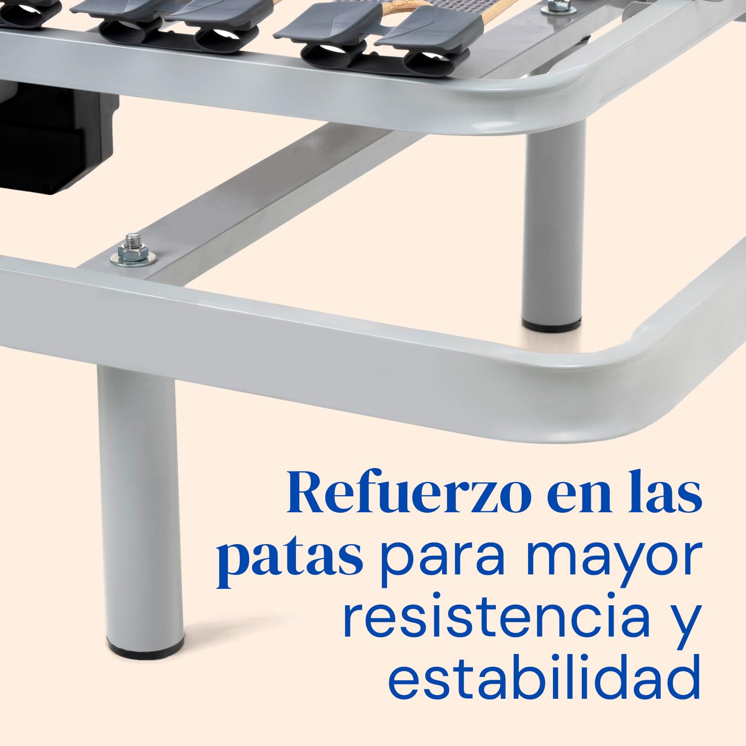 Geriafy – Cama Articulada Doble 180x190 cm | Somier Eléctrico Reforzado con Lamas Anchas de Haya | Ajustable con Mando por Cable