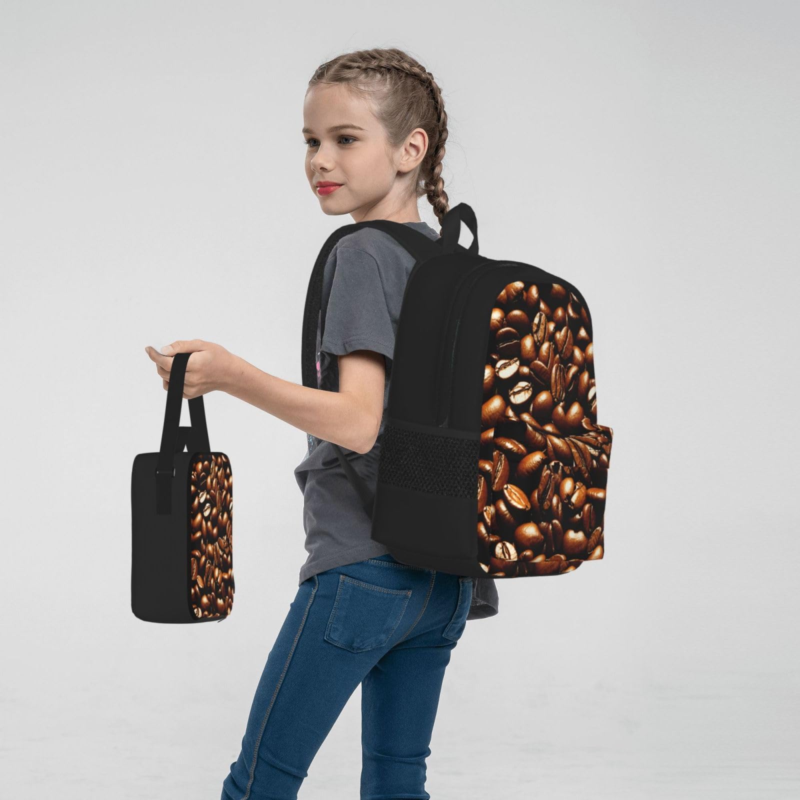 Zaino, borsa portapranzo, astuccio, set da 3 pezzi, per lavoro e