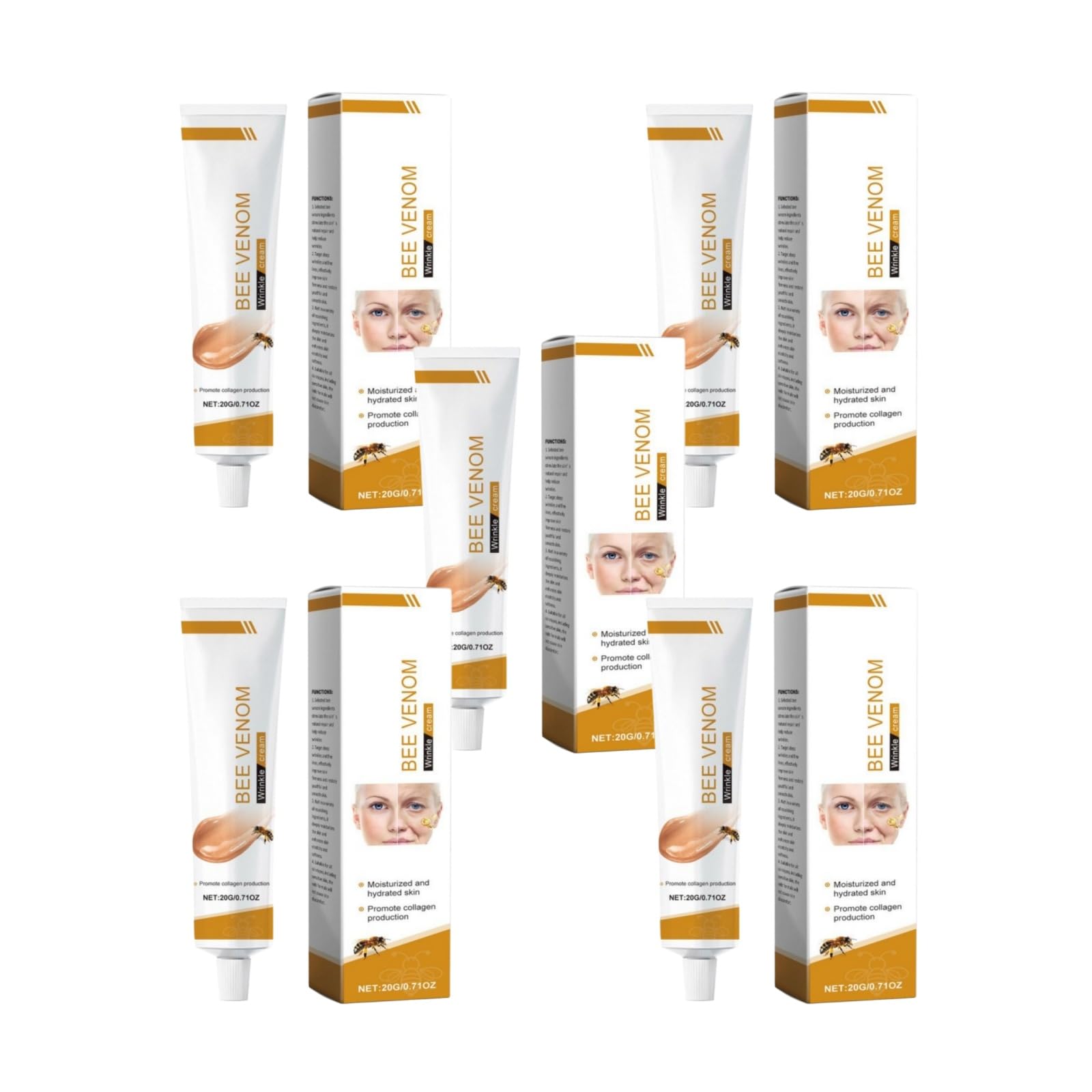 Crema antirughe al veleno d'ape, crema idratante per il viso, stimola il collagene naturale, idratazione profonda, rassoda pelle matura
