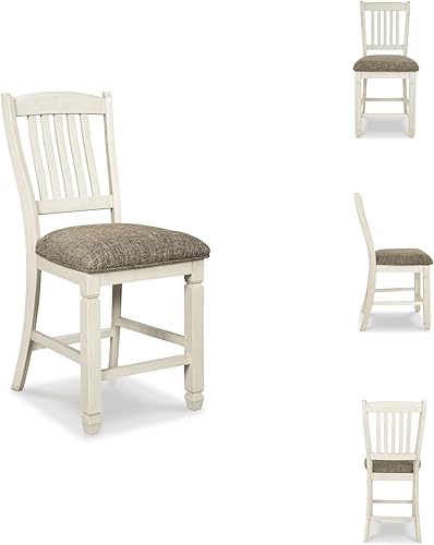 Miniatura 19 de Signature Design by Ashley Tyler Creek Farmhouse Taburetes de bar tapizados de altura de mostrador de 24.38 pulgadas, juego de 2, casi negro Negro