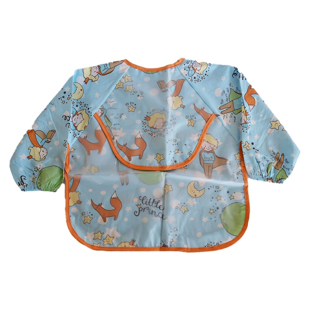 SYGA Baby Bibs with Sleeves Waterproof Feeding Dribble Bibs Painting Apron Bibs Adjustable Closure with Large Pocket for Infant Toddler 1 to 3 Years Old