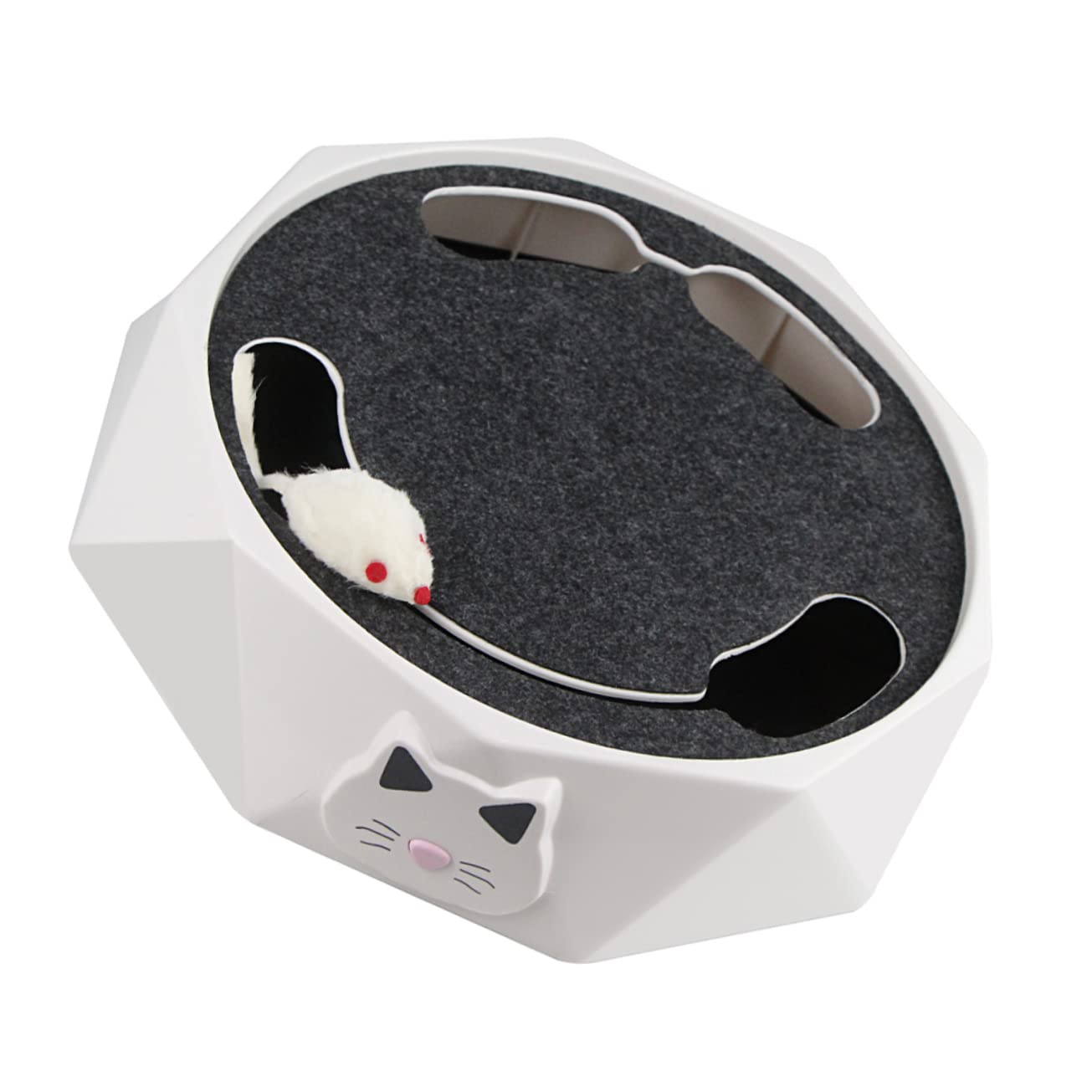 Toddmomy Elektronisches Katzenspielzeug mit Maus, Weiß, Batteriebetrieben | Abs Gehäuse, 3 Stück Aa Batterien, Interaktive Grabbewegung, für Haustiere und Katzen