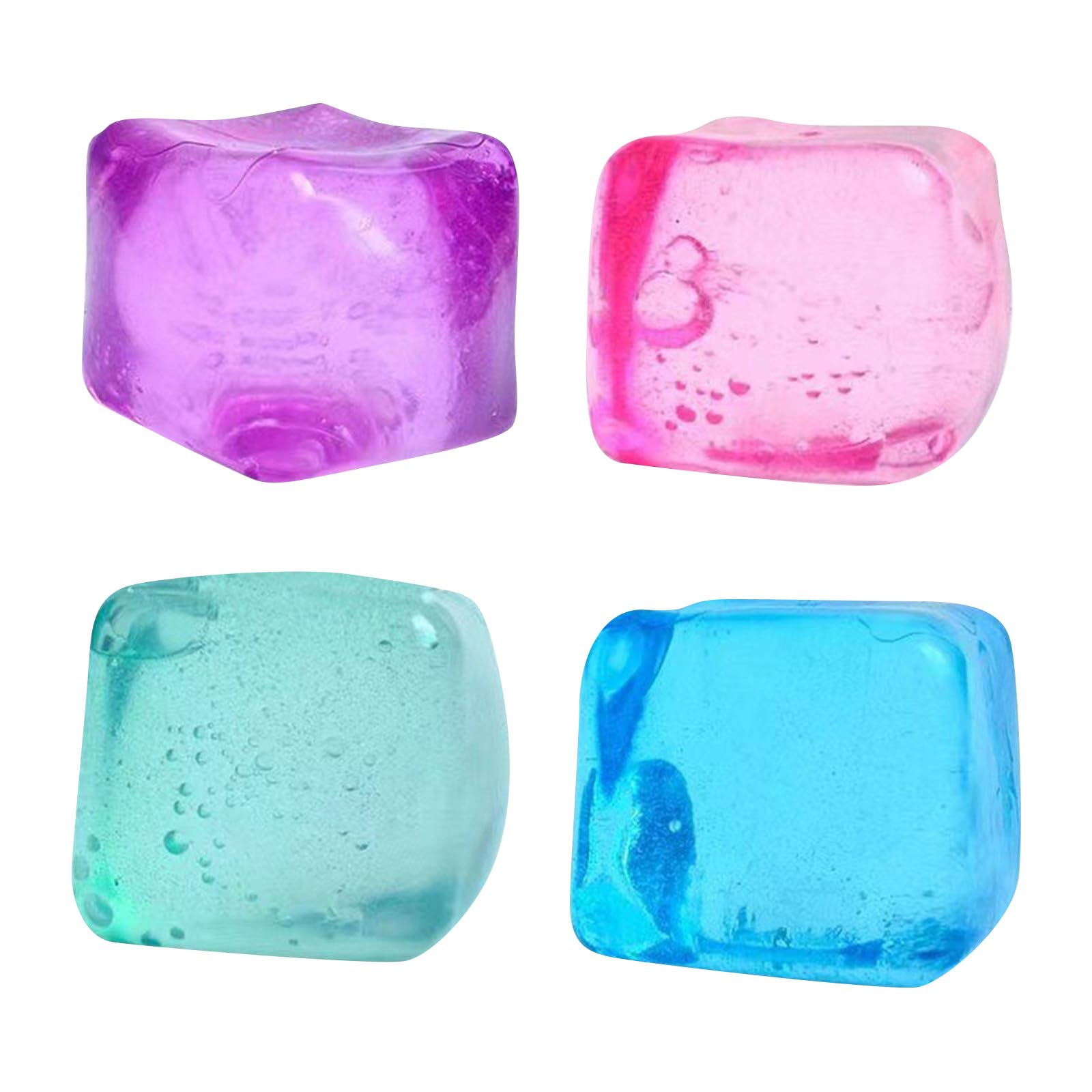 Lot De 4 Balles Anti-Stress Cubes En TPR – Jouets Fidget Pour Adultes Et Enfants