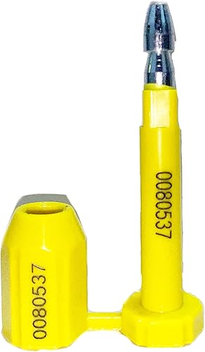 Sello de perno hexagonal amarillo, 250 unidades, metal, antigiro, alta seguridad, cumple con C-TPAT / ISO 17712: 2013, contenedor de carga y sello
