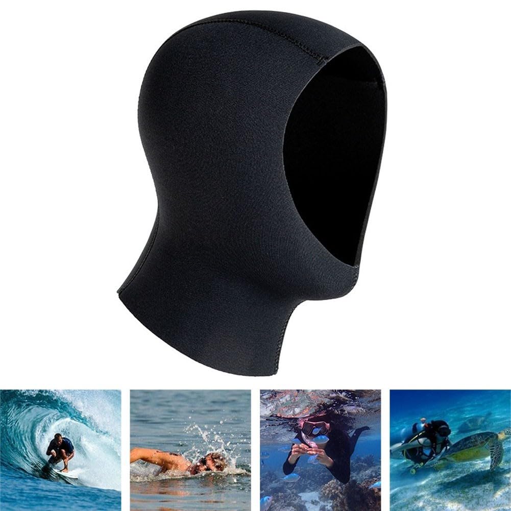 Cappuccio in Neoprene 3 mm 5 mm per Immersioni Subacquee Snorkeling Surf Nuoto L/XL Nero