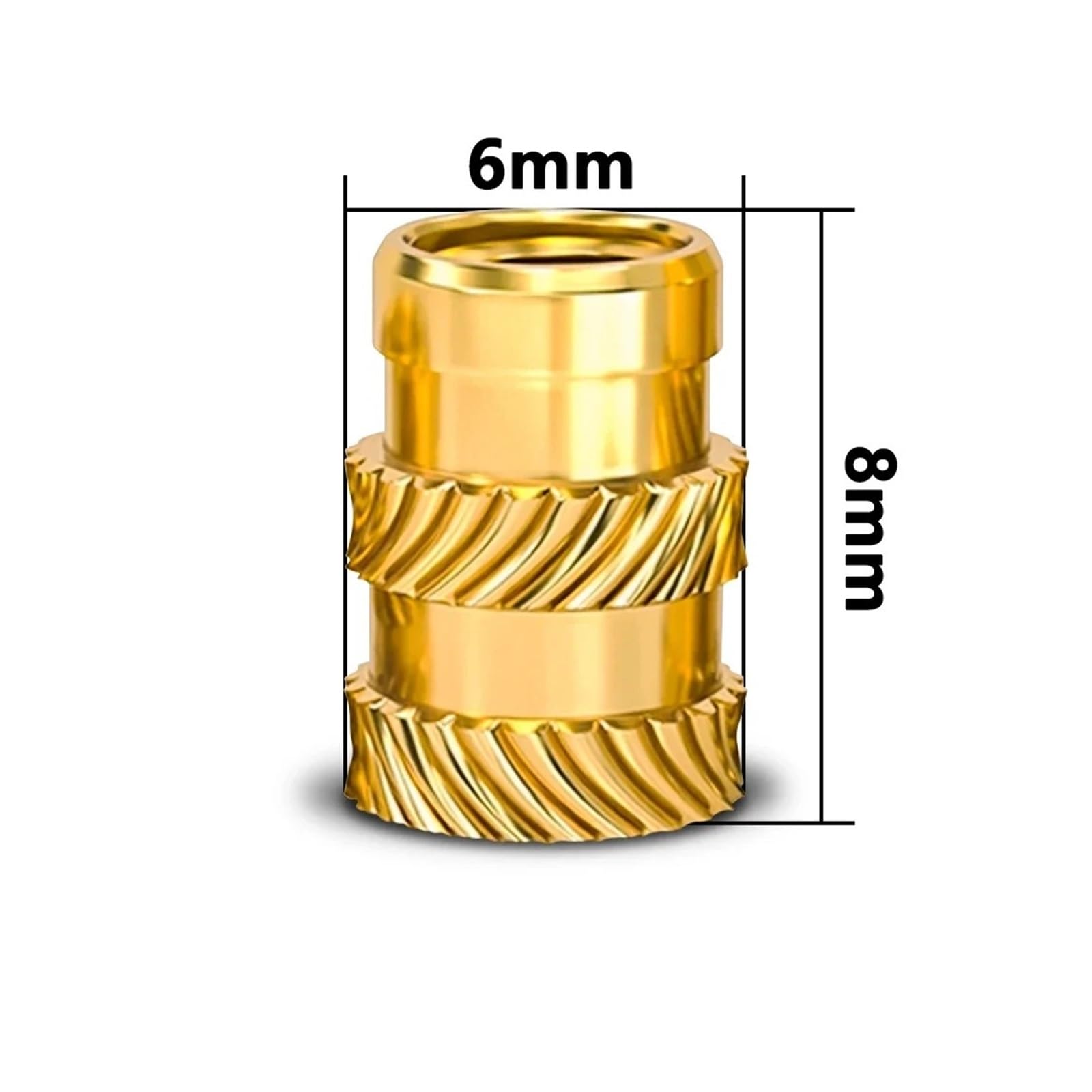 Części do druku 3D Mosiężne nakrętki topliwe Podwójne radełkowane wtryskowe wkładki z gwintem miedzianym(M4,200 PCS)