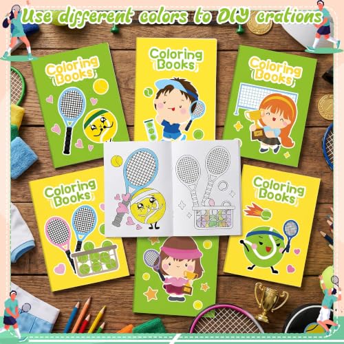 Image of Bulk Tennis Coloring Books, 72Pcs Mini Ball Drawing Booklet for Kids | Sport Ball Theme DIY Art Coloring Book for Toddlers Farmer Market Party Goodie Bags Stuffer Classroom Art Crafts