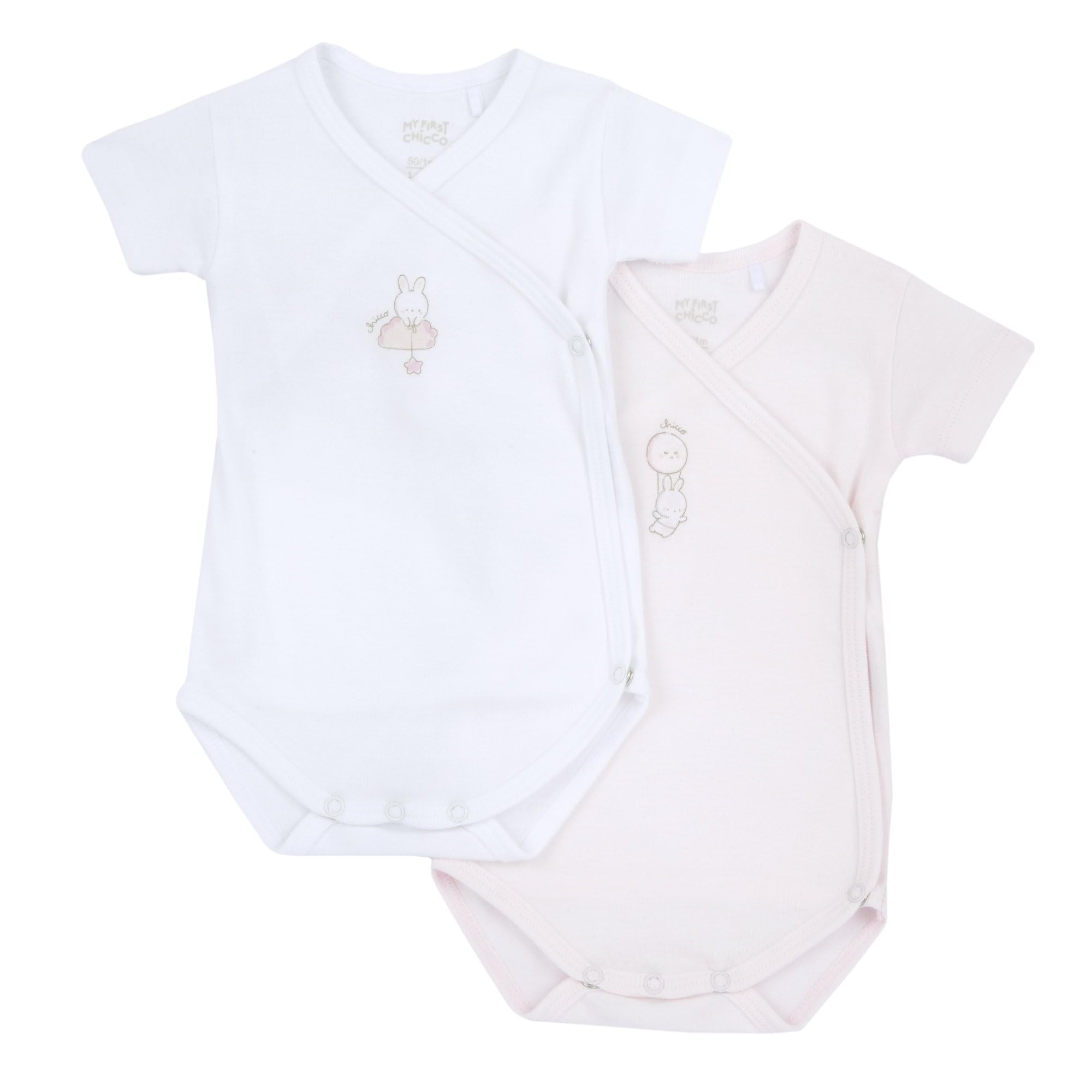Chicco, Zestaw składający się z 2 body z krótkim rękawem, Różowy, 9 miesięcy