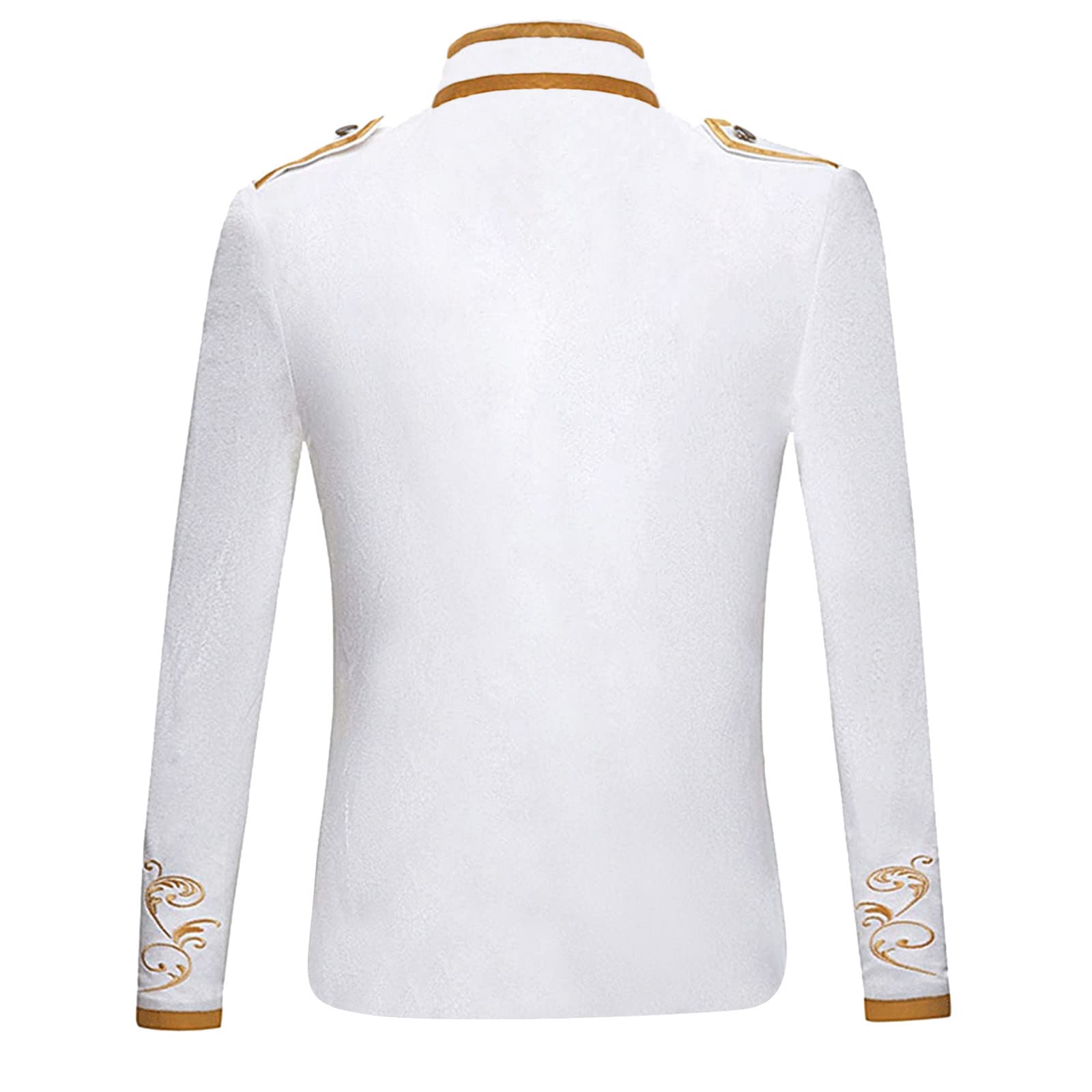 Generisch Blazer Homme Steampunk, Manteau Smoking, Veste Vintage Veste de Smoking pour Homme avec Broderie Vintage Veste de Mariage avec Col Montant Veste d'Extérieur Coupe Régulière Manteau de