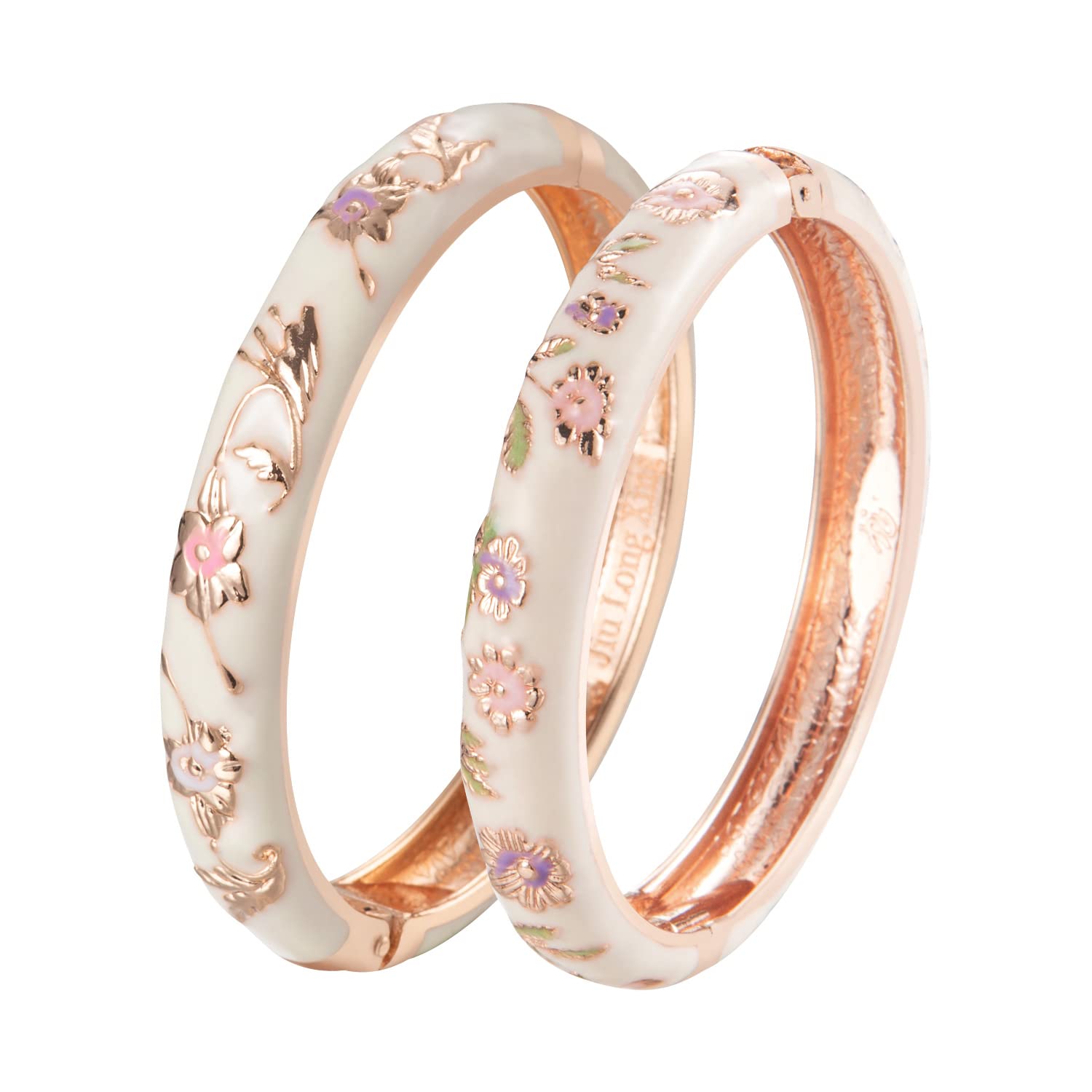 Enamel Bangle Bracelet Two Pcs Set in Gift Box for Lady Women Birthday Valentine Present-image-19