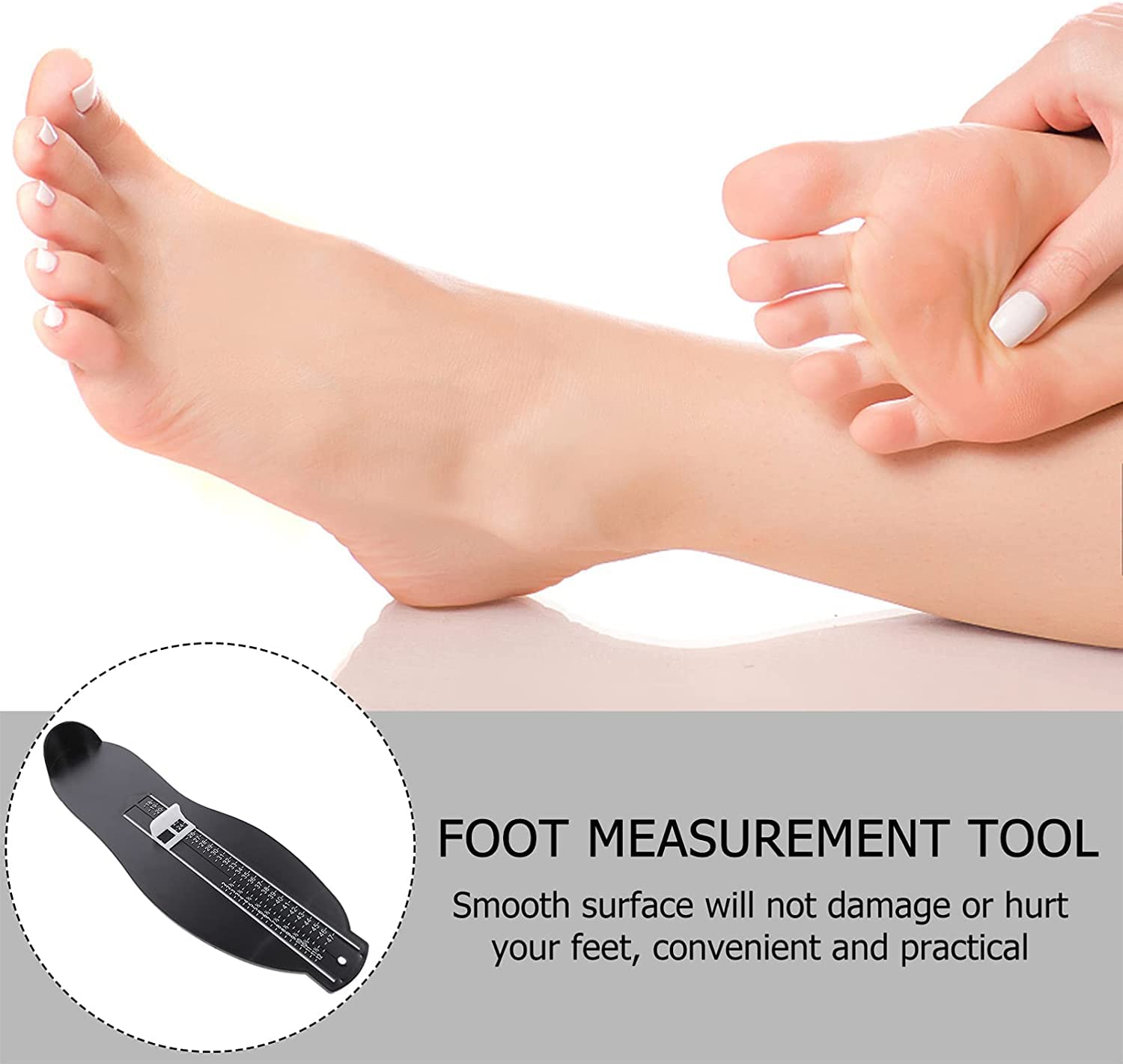 Pedimetre Enfant Adulte Mesurer Pied Pedimetre Enfants Professionnel pour Déterminer la Pointure EUR 18-47/ UK 2-12 Avec Mètre Ruban (Noir)