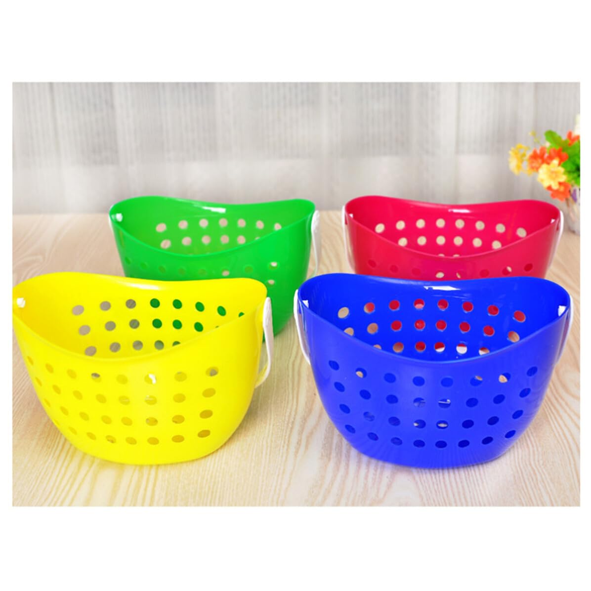 VICASKY Bathroom Hanging Basket Organizer Yellow Rotating Hook Shower Caddy with Drain for Fast Drying Multi-use Kitchen and