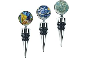 LIZIMANDU Wine Bottle Stoppers- Elegant Set of 3 For Sophisticated Wine-Drinking Experiences