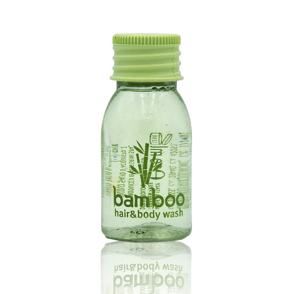 300 Stück Bamboo Duschgel&Shampoo Haarpflege Körperpflege mit Bambusextrakt 2in1 Flasche 20 ml Bamboo Serie
