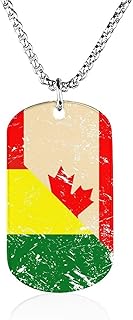 Canada And Bolivian Vintage Flag Fashion Photo Necklace Steel Memorial Dog Tags Necklaces Gifts for Men Women