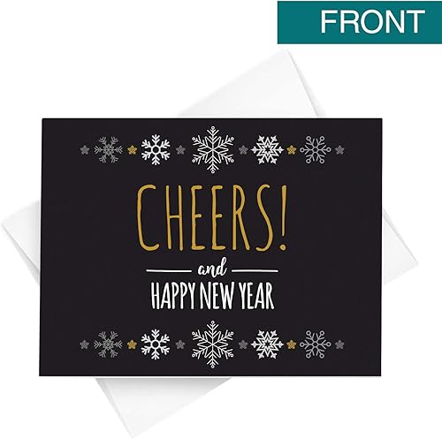 Miniatura 2 de Tarjetas de felicitación de feliz año nuevo 2024  Navidad negra y dorada, Año Nuevo, saludos festivos, invitaciones, agradecimientos, regalos y