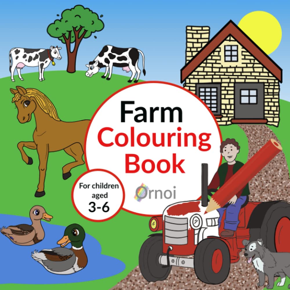 Farm Colouring Book For Children: Animals, Tractors, Vehicles, Farmyard life and more for boys & girls to colour. (UK Edition - Colouring Books for Children age 3-6)