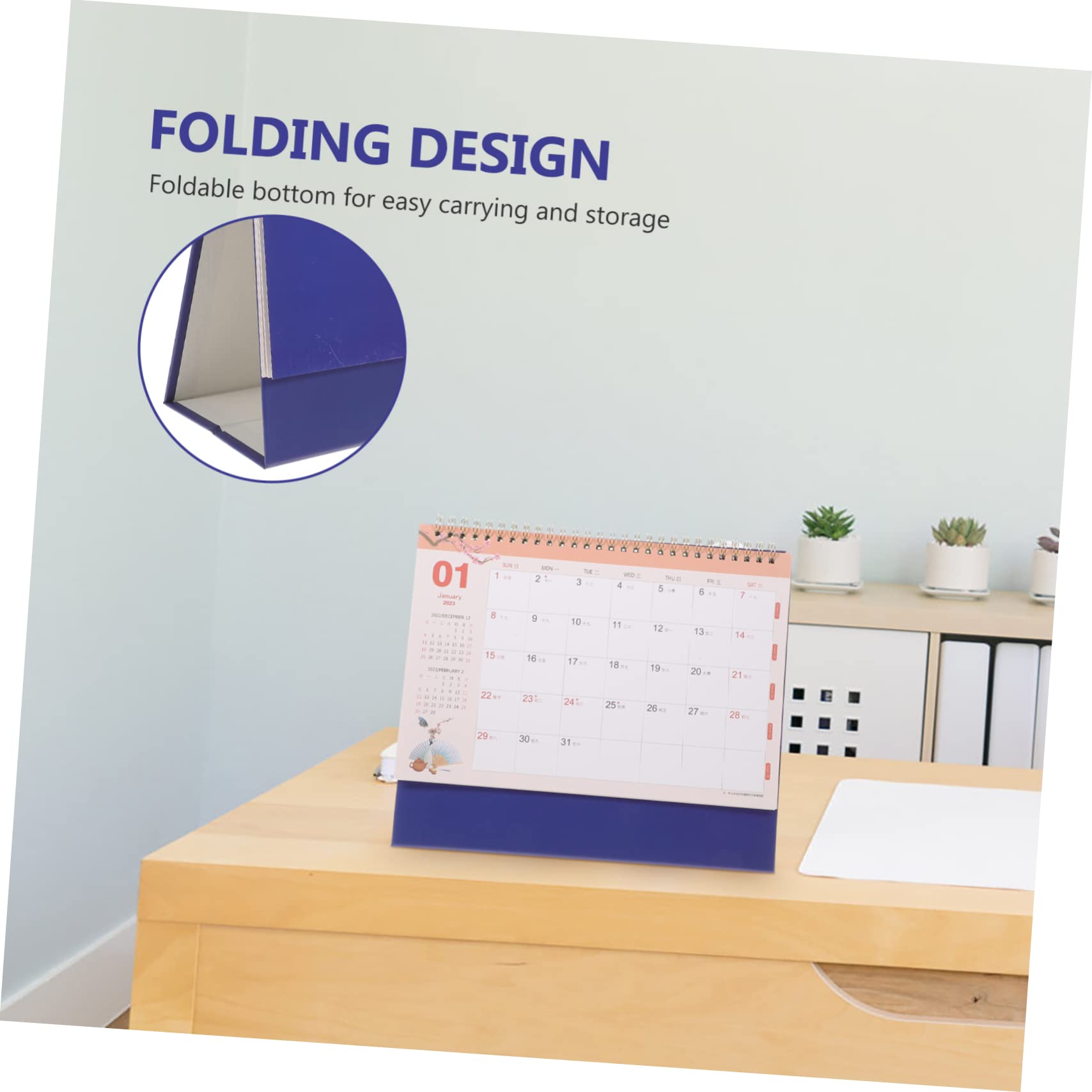Lurrose 4stücke Dekorativer Tischkalender Für Büro Und Zuhause Stabiles Standdesign Für Einfache Planung Und Organisation Für Schreibtische Und Tägliche Nutzung