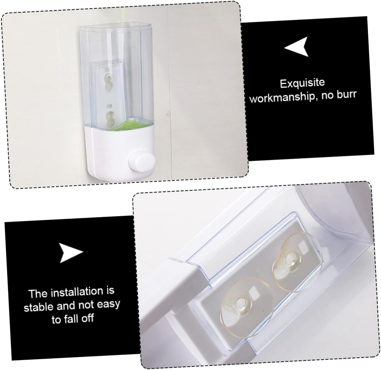 Home Wall Mounted Soap Liquid Dispenser Refillable Soap Box for Kitchen and Bathroom Easy Install Stylish Design Soap Holder