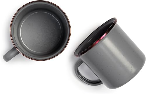 Vista 78 de Barebones Plato profundo esmaltado – Juego de 2 platos llanos – Juego de platos de acero inoxidable horneado acabado a mano – Juego de cocina