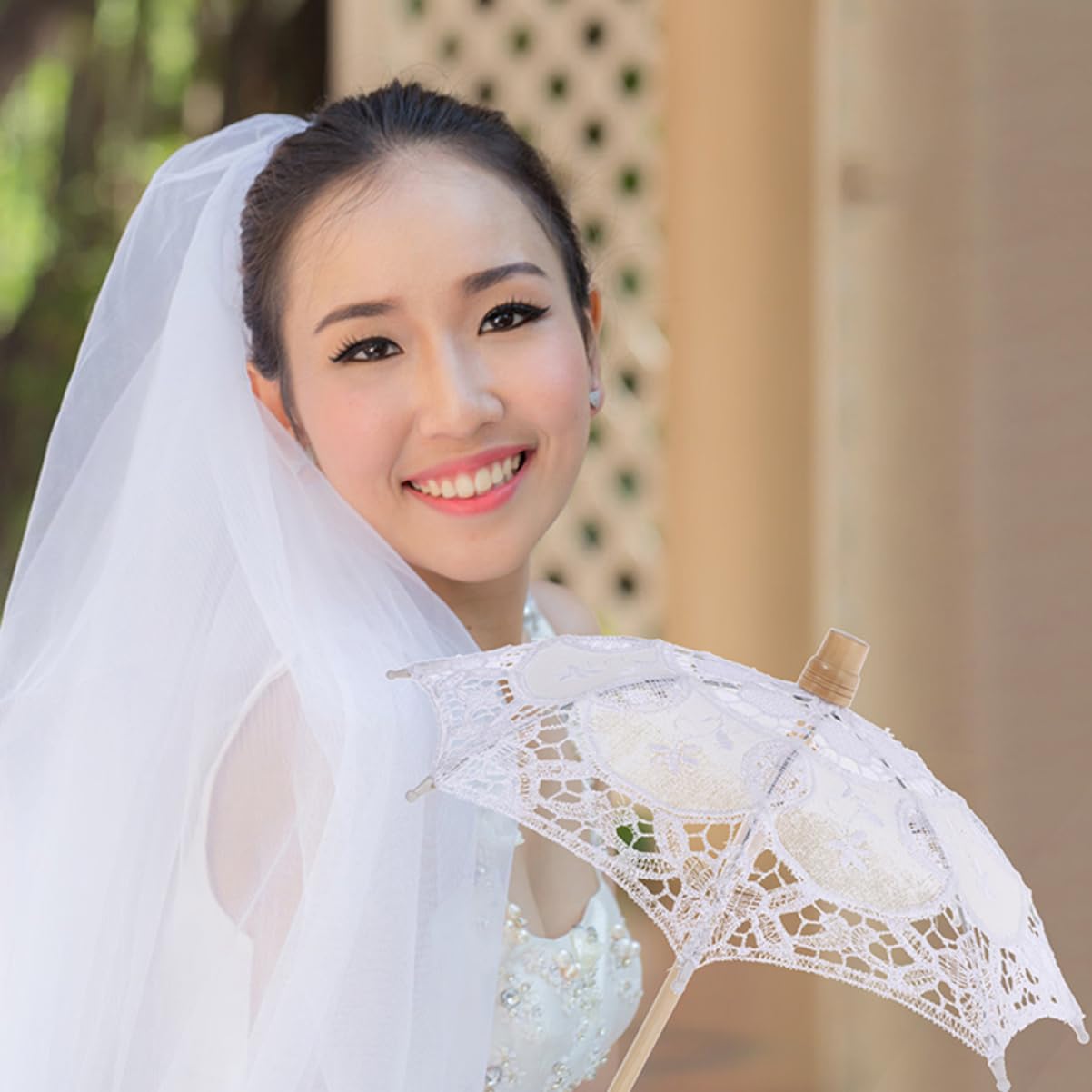 TOYANDONA 6 STK Braut Regenschirm dekorativer Regenschirm für Hochzeit Hochzeitsdekoration Spitzenschirm für Hochzeitsfeier Mädchen Hochzeitsschirm Viktoria Requisiten Reisen