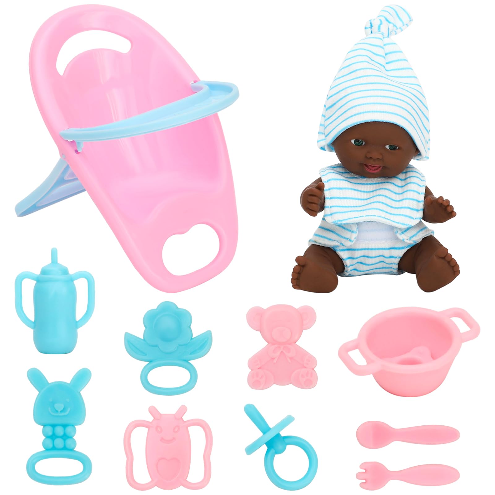 ONEST 11 Pieces 5 Inch Dolls with Accessories Cute Baby Doll Mini Doll with Clothes Mini Baby Dolls with Accessories