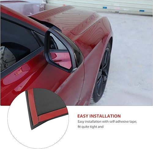 Miniatura 5 de RT-TCZ Kit de decoración de cubierta de espejo retrovisor para Ford Mustang 2015 2016 2017 2018 2019 2020 2021 2022 (negro)