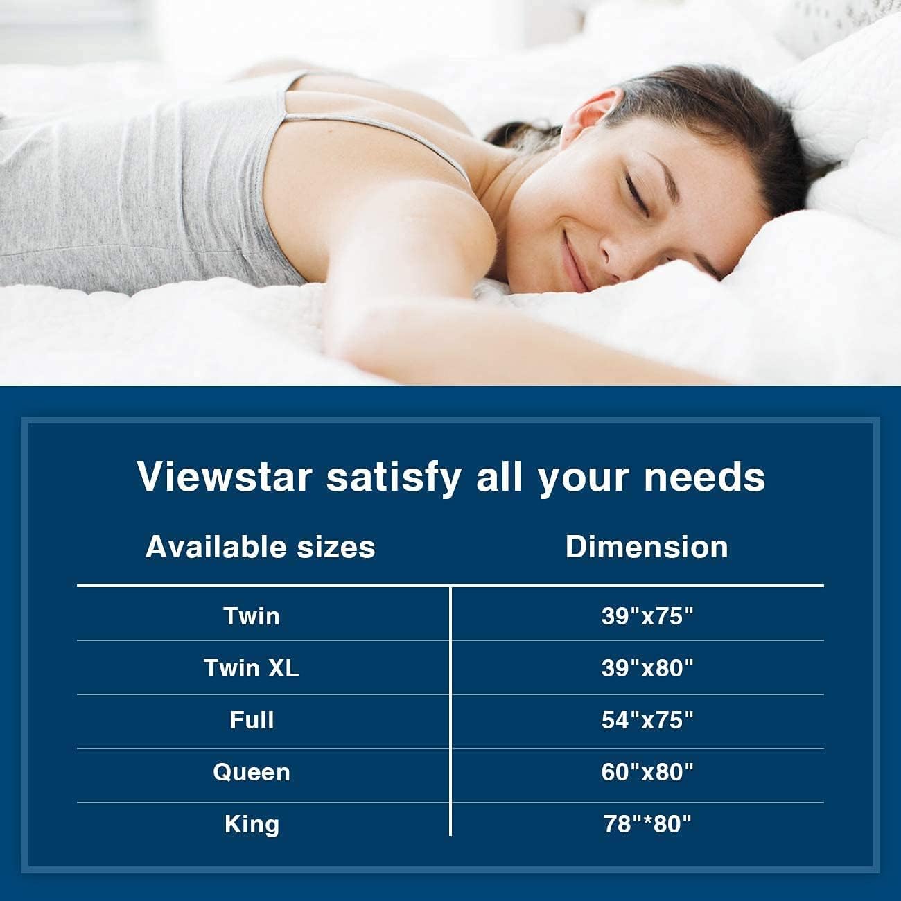 viewstar Cooling Queen Size Mattress Pad,Pillow Top Mattress Topper Cover, Thick Mattress Cover with Down Alternative Fill,6-21" Deep Pocket for Queen Size Bed Soft and Breathable,60 x 80 inches