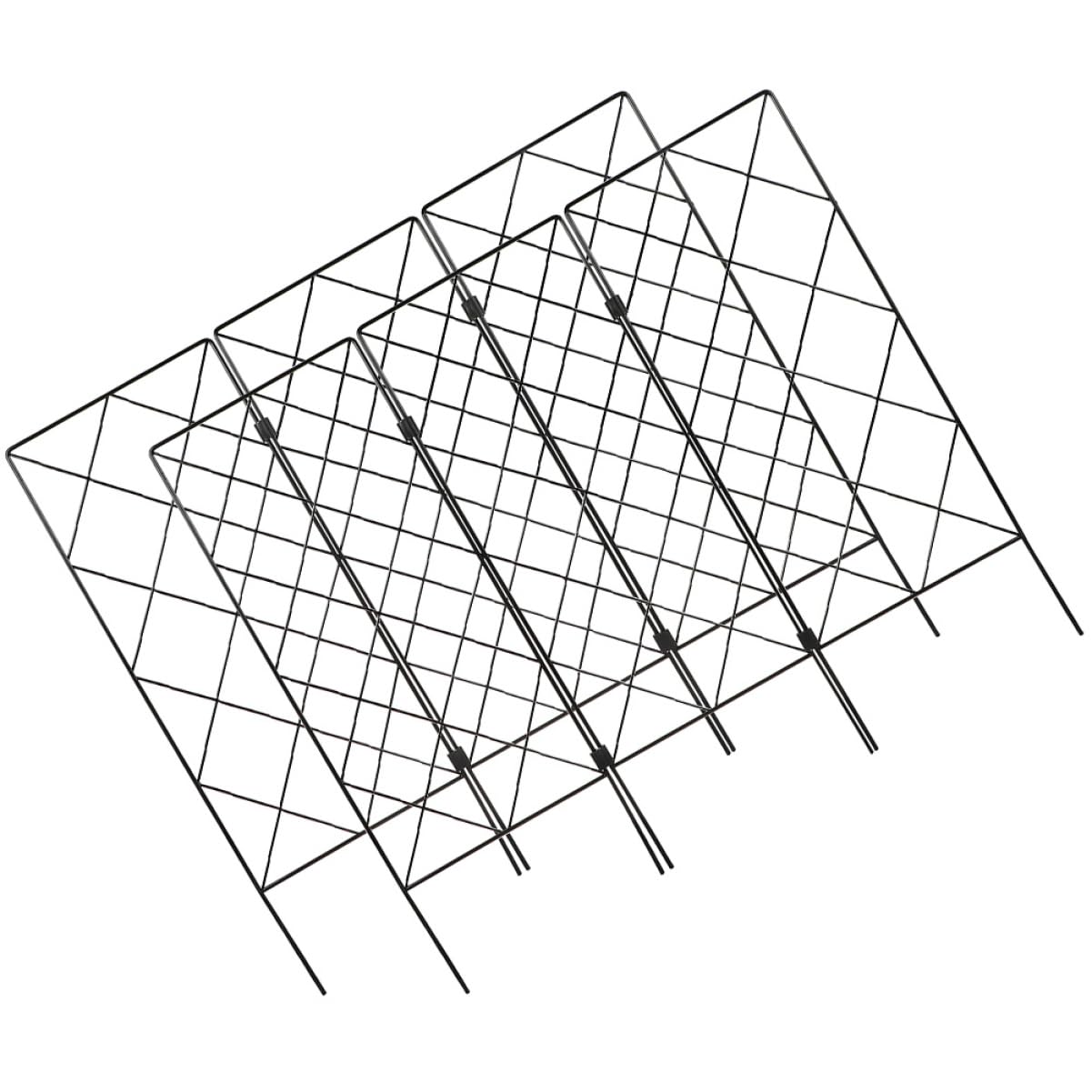 Treillis de jardin Milisten pliable en fer pour plantes grimpantes 2 pcs