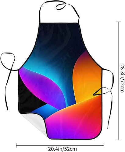 Miniatura 4 de Dark Minimalist Vivid Colors Shapes Apron For Men Women, Cooking Kitchen Chef Apron With Pockets