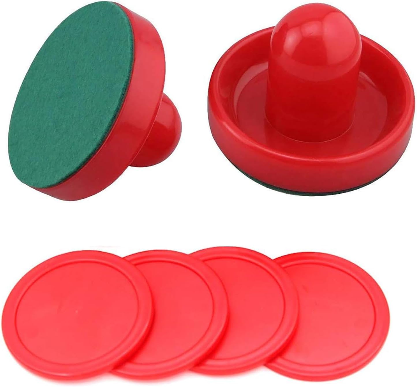 Air Hockey, Air Hockey Table, Air Hockey Pushers, Air Hockey Pucks, Air Hockey Table for Kids, for Game Tables, Accessories, Equipment (2 Striker, 4 Puck Pack)
